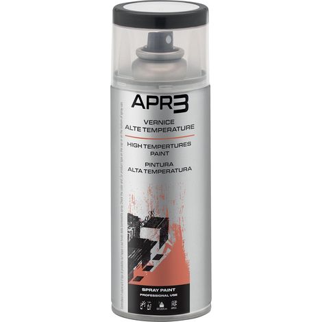 Vernis Peinture Haute Température, Permet de Renouveler les Surfaces Normalement Soumises à Hautes Températures, Aérosol en Fer-Blanc Recyclable 400 ml, Noir Mat (1/5)