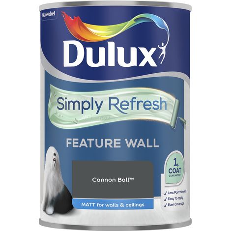 Dulux Simply Refresh Feature Wall Matt Emulsion Paint - 1.25L - Cannon Ball