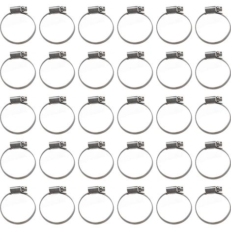 30 Colliers de Serrage Tuyaux Style Allemand Réglables - Pinces Tube Acier Inoxydable 304 27-51mm (1/5)