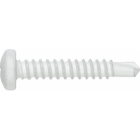 Vis autoperceuse PH tête bombée 3,5 x 16 mm – Acier zingué blanc – Pour tôle et PVC – Fixation étagère et toiture en tôle (1/3)