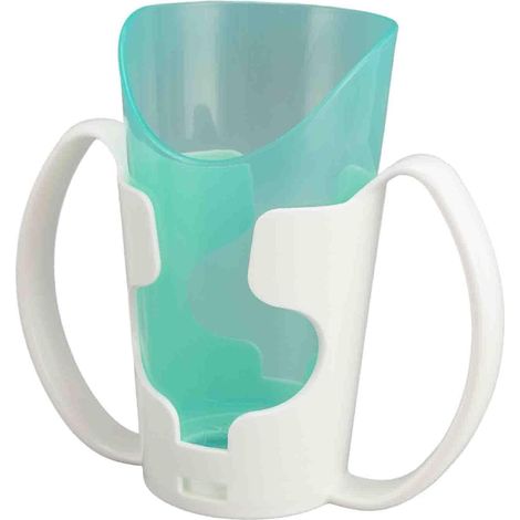 Medizinischer Becher – 1 Stück – Geschliffenes Glas – Schluckhilfe – Für ältere Patienten – Gebogener Rand (1/5)