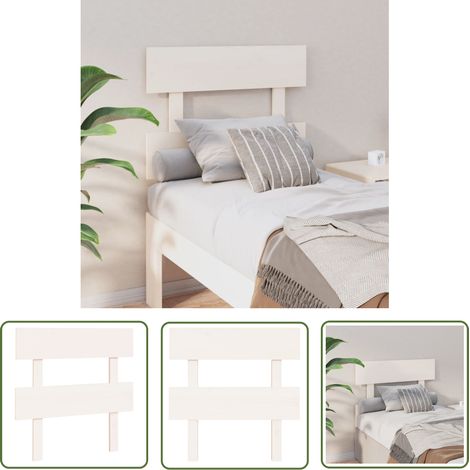 SKM Tête de lit Blanc 93,5x3x81 cm Bois massif de pin (1/5)