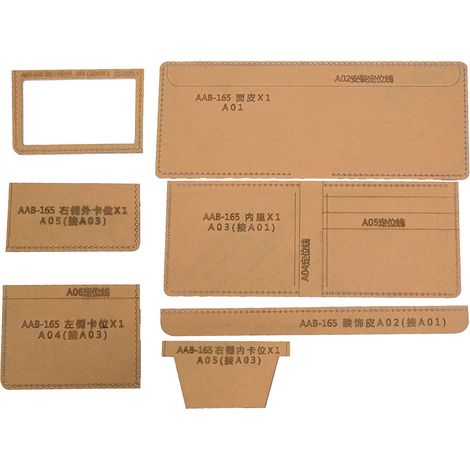 Modèle Stencil Acrylique pour Portefeuille Court - DIY Artisanat Cuir (1/5)