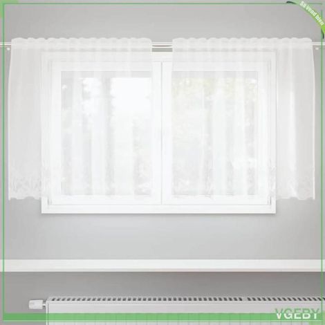 Rideau en Dentelle - Blanc - 80 x 150 cm - Polyester - Tamisant (1/5)