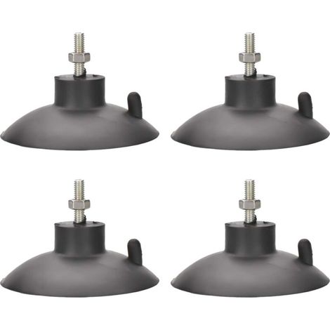 Lot de 4 pieds à ventouse avec vis pour coupe-frites industriels et commerciaux (noir) (1/5)