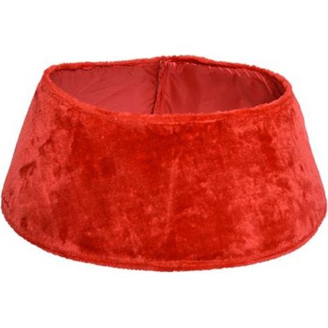 Copri piede base per albero di natale tappetino rosso pelliccia da decorazioni (1/5)