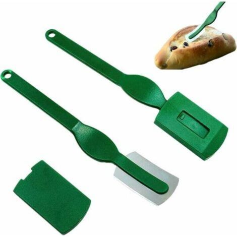 Rasoir à Pain, 2Pcs Lame a Pain en Acier Carbone, Lame Boulanger, Lame de Boulanger Grignette, Lame Boulanger pour Pain, Lame de Boulanger Inox, pour la Pâte à Pain Français (1/5)