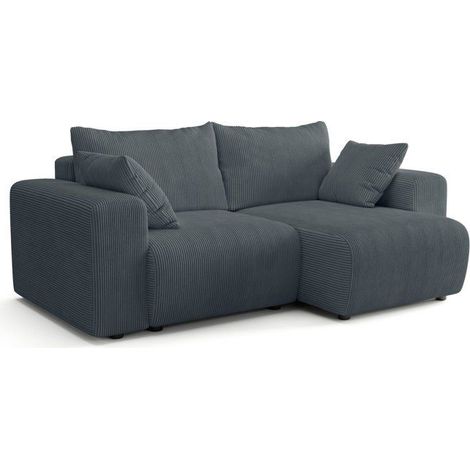 Canapé fixe d'angle réversible - 4 places - BOGOTA - Tissu Gris anthracite - 227 x 138 x 86 cm (1/5)