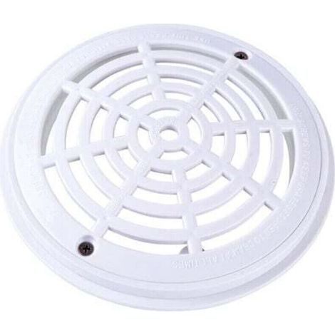 Grille de drainage de piscine à fond rond - 18 x 20,3 cm - Blanc (1/4)