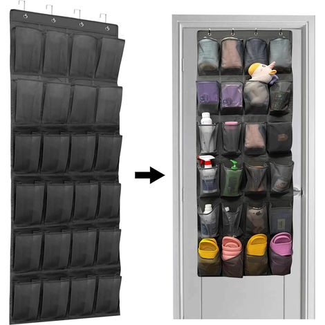 150 x 56 cm - Étagère à chaussures à suspendre à une porte - Étagère murale - 24 grands compartiments - Décoration intérieure (1/5)