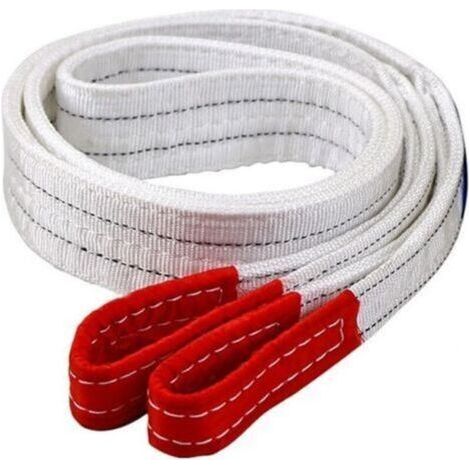 Ceinture De Levage Industrielle 2tx1m, Résistante À l'usure, Plate Blanche, pour Remorque, Élingue De Levage, Cargaison (1/5)