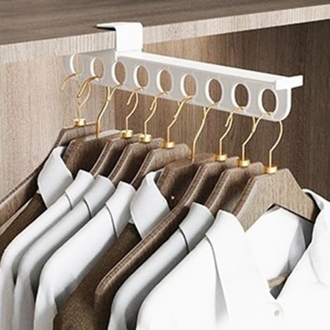 TrAdE Shop Traesio - Gancio Per Grucce Appendiabiti Pantaloni Sciarpe Organizzatore Salvaspazio Resistente -