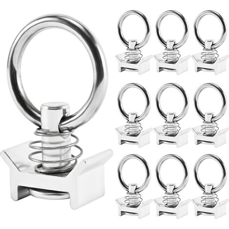 Sollbry Paquete de 10 accesorios de repuesto con anillo para riel de amarre de aerolínea. Anillo de vuelo con capacidad para 1000 kg. (1/5)