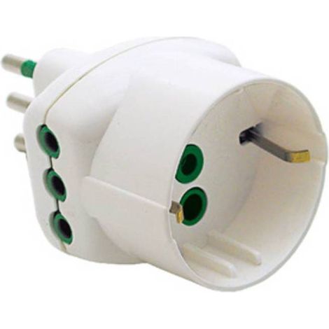 FME 82.210 ADATTATORE 10A 2P+T A 2 PRESE + SCHUKO
