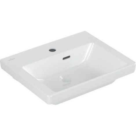Lavabo del baño V&B Subway 3,500x400 mm fregadero con desbordamiento con agujero para grifos blancos (1/4)