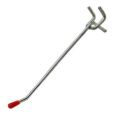 Bulk Hardware BH02665 Gancio Singolo Rinforzato Porta-Attrezzi, per Pannello Forato a 25 Mm, 150 mm, Bianco, Set di 10 (1/2)