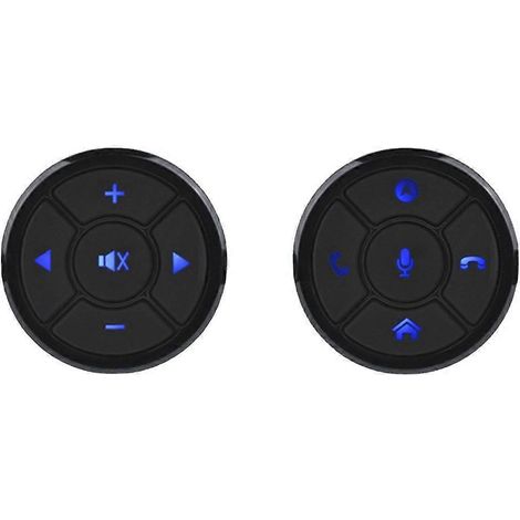 Deux boutons de télécommande sans fil pour les commandes au volant de la voiture, compatibles avec les commandes au volant des systèmes de navigation et des lecteurs DVD. (1/5)