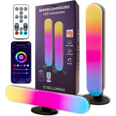 Barre Lumineuse Connectée RGBIC 5W 26cm (Lot de 2) - SILUMEN (1/5)