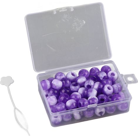 74-teiliges Haarperlen-Set für Zöpfe und Dreadlocks, DIY-Haarschmuck, lila (1/5)