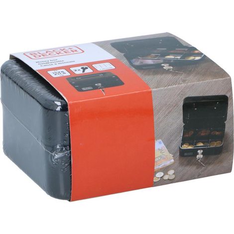 Boîte à argent Black+Decker tiroir amovible serrure clé (1/4)