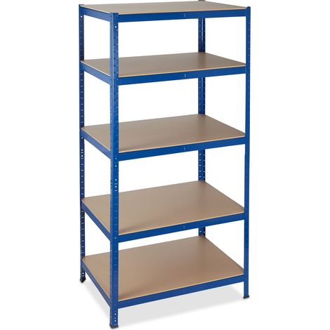 Étagère de rangement charge lourde ajustable garage 180 x 90 x 60 cm en métal bleu (1/5)