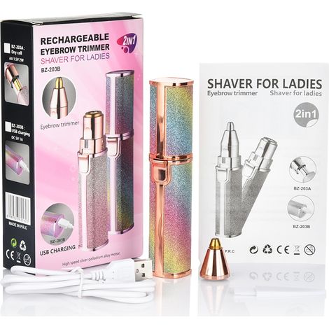 Rifinitore portatile per sopracciglia e peli superflui, alimentato tramite USB, per donne. - AquaForge (1/5)