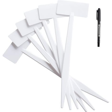 12 Pieces 36cm Outdoor Large Plant Labels Veg Signs Plant Signs White Label Holders for Garden Weatherproof Material Self Adhesive Labels (1/5)