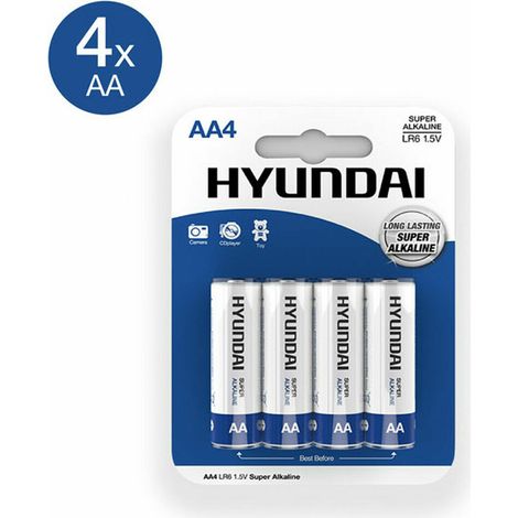 Hyundai - Pilas alcalinas AA (4 unidades)