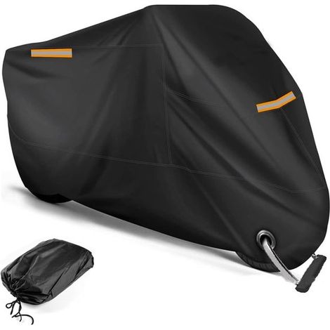 Funda impermeable para motocicleta, 245x105x125 cm, Funda impermeable para motocicleta, Resistente al polvo, Funda universal motocicleta, Negra (1/5)