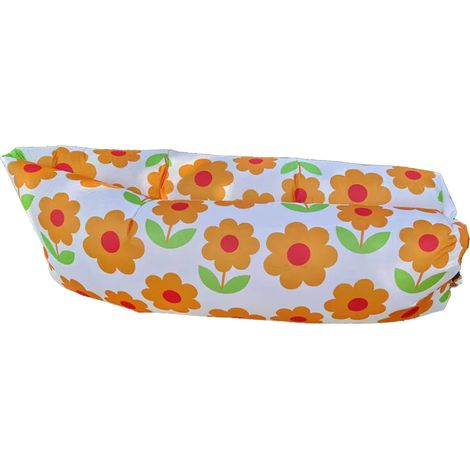 Gonflable Lounge Portable Pliable en Polyester Confortable Haute Capacité de Charge Chaise d'Extérieur pour Randonnée Pique-nique Festival Tournesol Pointu 170x80cm (1/5)
