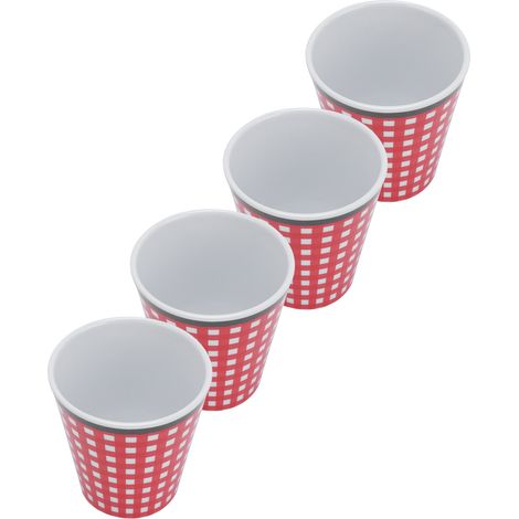 Lot de 4 tasses à boissons imitation porcelaine, en mélamine, pour étudiants, écoles et maison. (1/5)