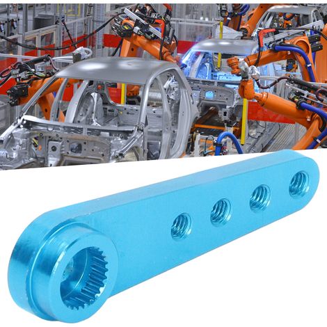 Bras de servo de direction droit en métal allongé à simple bras oscillant 25T, compatible avec les échelles 1/8 et 1/10, bleu. (1/5)