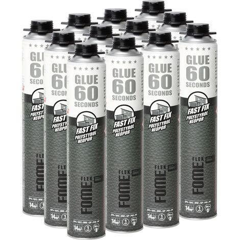 Mousse adhésive polyuréthane FOME FLEX Fast Fix – prise rapide 60 s, faible expansion, collage & isolation – 850 ml – Lot de 12 (1/5)