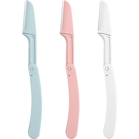 3 Tondeuse à sourcils, Pliable, Manche arrondi, Lame micro-rainurée, Pour visage et corps (1/5)