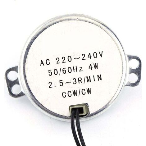 Moteur Synchronisé 1pc 220-240V Moteur Micro Ondes AC Synchronous Motor Geared Motor 4W CW/CCW(2.5-3RPM)