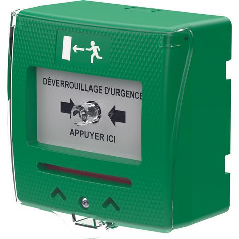 Déclencheur manuel pour issues de secours- Sewosy - SHOKV1 - 1 Contact - Vert (1/5)