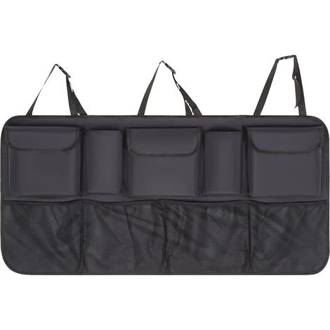 Sac de rangement pour voiture, sac de rangement pour siège arrière, sac de rangement pour siège arrière, facile à installer, grande capacité, gain de place, fermeture à boucle (1/3)