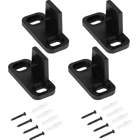XPEX Lot de 4 Guides de Porte Coulissante et de Sol pour Porte de Grange, Quincaillerie de Guidage Inférieur Réglable et Non Fendu, Modèle Carré (1/5)