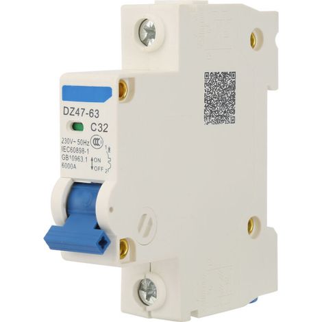 230Vac Dz47 63 1 Pôle Miniature, Disjoncteur, Disjoncteur Miniature Dz47 63 Ac230V Dz47 63 Disjoncteur Interrupteur de Coupure (32A). (1/4)