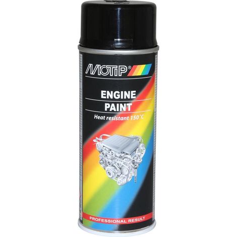 Bombe de peinture Motip noir spécial moteur 150°C auto pour moto