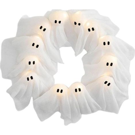 Luci a stringa fantasma di Halloween,luci a stringa di Halloween fatte a mano per l'ingresso,luci a stringa fantasma a LED bianche (1/2)