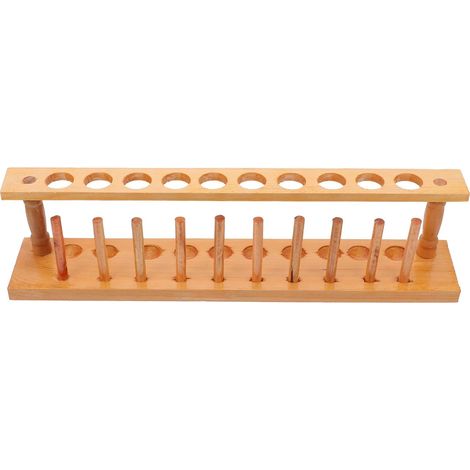 Support de Tube en Bois Portable et Léger pour Laboratoire Scolaire, Rack de Tube à Bois Pratique et Solide pour Organisation D'éprouvettes (1/5)