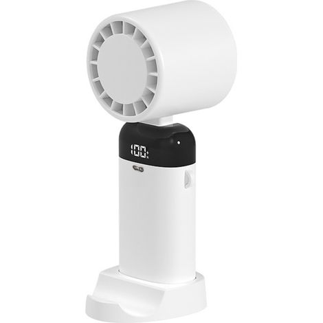 Ventilador de mesa portátil con brazo articulado y ángulo ajustable de 90°, batería de 3600 mAh, 3 velocidades, base que sirve como soporte para teléfono e indicador de batería. (1/5)