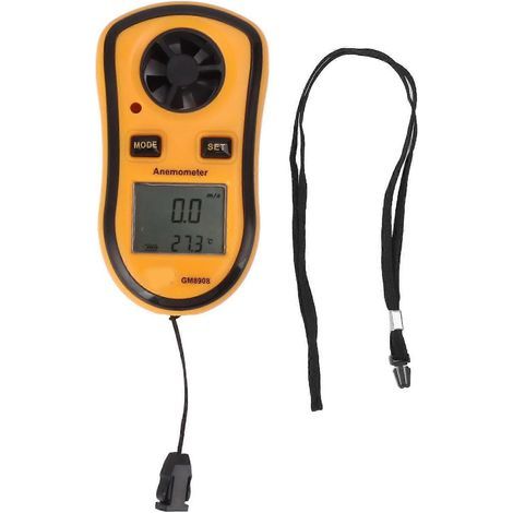 Anémomètre numérique portable, anémomètre de poche, mini anémomètre portable mesurant la vitesse du vent, la température et la puissance avec écran LCD numérique - YM (1/5)