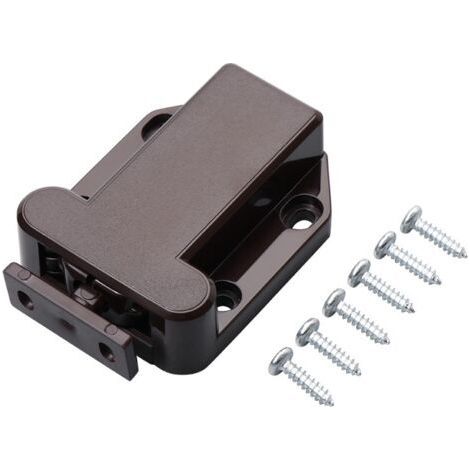 yellow-brown-Touch Release Latches for Cupboard 4 Pieces Cupboard Door Closer Latches for Cupboards Touch Latches with Screws Cupboard Furniture Door Cabinet Touch Latch Black (1/5)