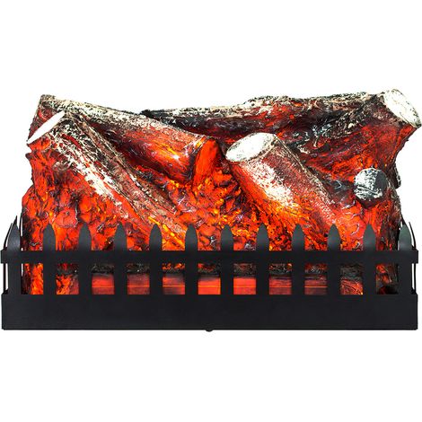 Caminetto Elettrico Uso Inteno Decorativo Kekai Utah 47.5x22x27.64 cm con Effetto Fuoco e Legna Portatile Fiamme LED in Acciaio e Resina (1/5)