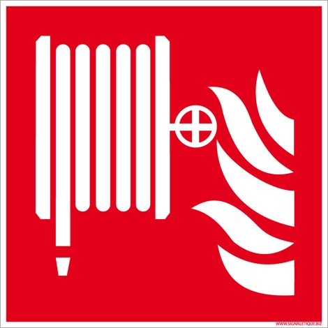 Panneau de signalisation RIA. Panneau Robinet Incendie Armé. Signalisation Sécurité Incendie. - Aluminium 2 mm - 450 x 450 mm
