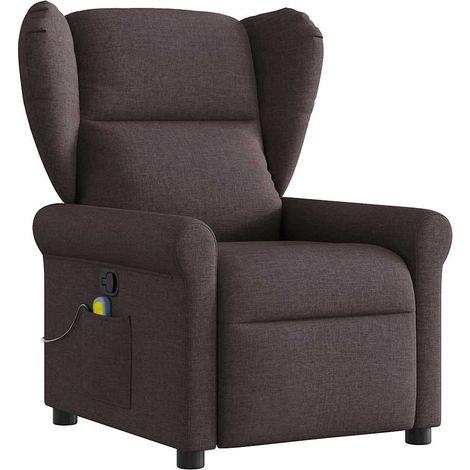 Maison Exclusive - Massagesessel Dunkelbraun Stoff