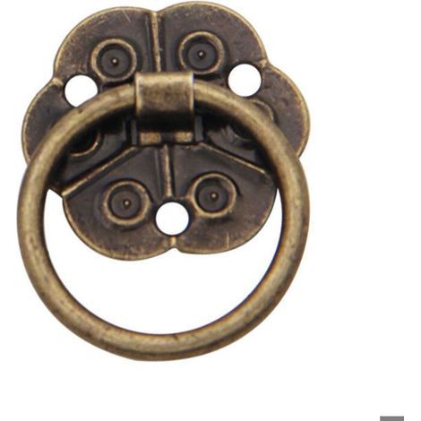 Lot de 20 poignées de porte en forme d'anneau - Style vintage antique - Pour meubles de maison. placard. tiroir. portes (2 x 2 cm) (1/4)