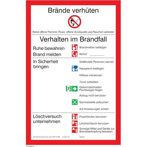 SafetyMarking Verbotsschild Folie B200xH300 mm Brandschutzverordnung universal (1/3)